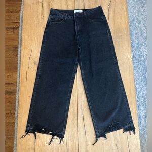 vervet wide leg distressed “olivia” crop jeans